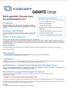 Garantie des portes patio