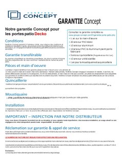Garantie des portes patio Decko
